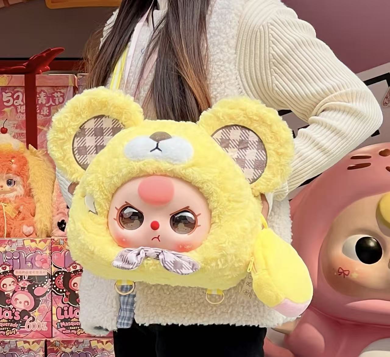Fairy Tale Big Head Bag 800% Backpack Series, plush toys, 6+1+1 surprises and secrets, backpack or shoulder bag